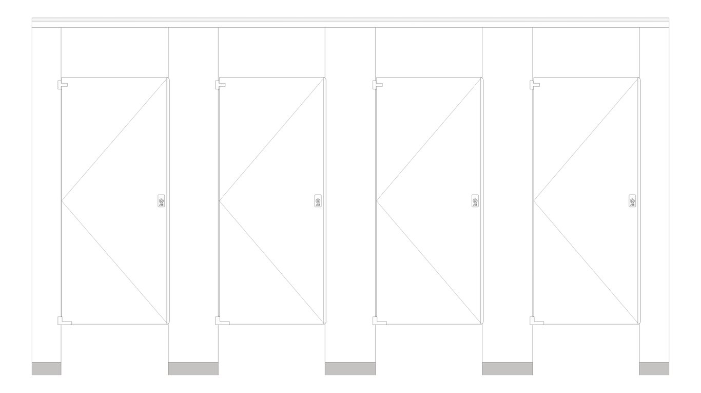 Front Image of CubicleArray FloorAnchored AccuratePartitions PowderCoatSteel OverheadBraced IntegratedPrivacy