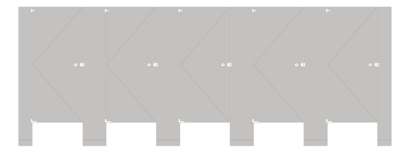 Front Image of CubicleArray FloorAnchored AccuratePartitions StainlessSteel