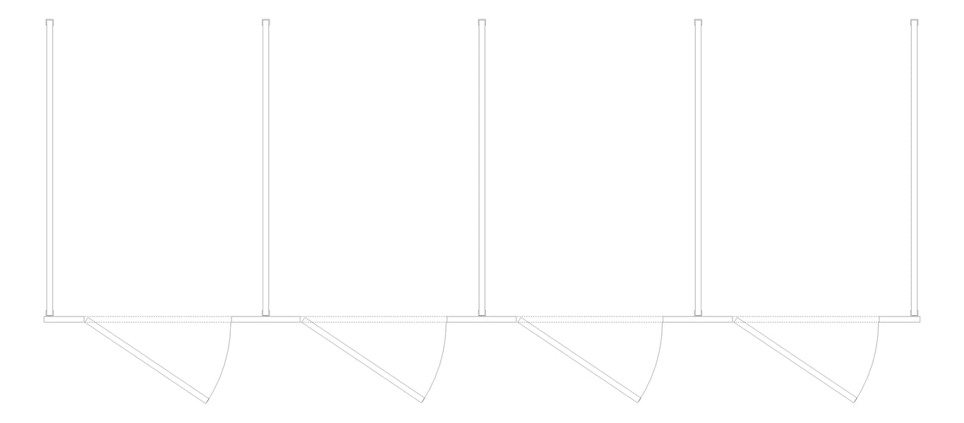 Plan Image of CubicleArray FloorAnchored AccuratePartitions StainlessSteel OverheadBraced IntegratedPrivacy