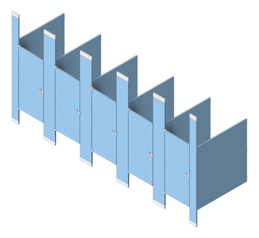 CubicleArray FloorToCeilingAnchored AccuratePartitions HDPE