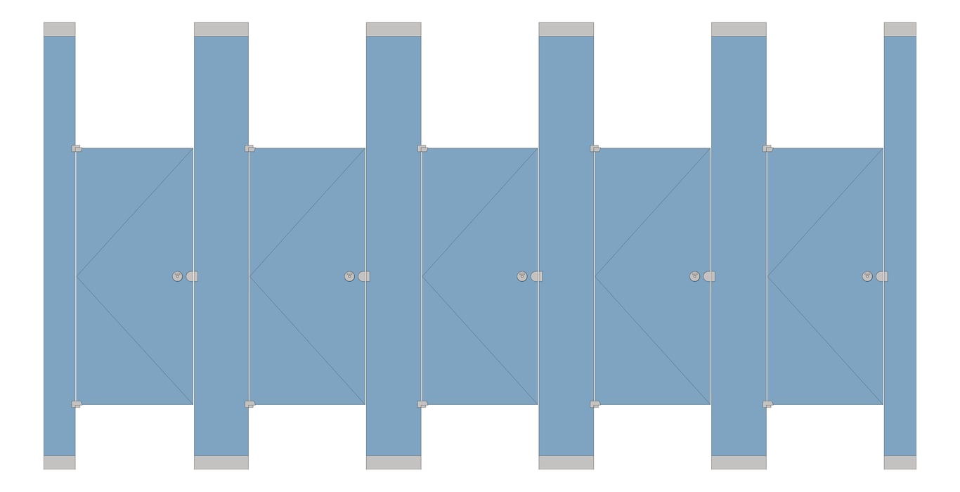 Front Image of CubicleArray FloorToCeilingAnchored AccuratePartitions HDPE