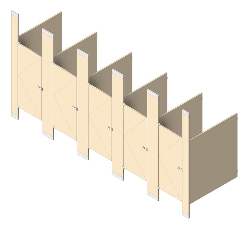 Image of CubicleArray FloorToCeilingAnchored AccuratePartitions LaminateMoistureGuard