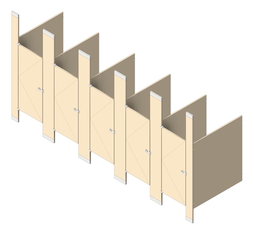 CubicleArray FloorToCeilingAnchored AccuratePartitions LaminateMoistureGuard