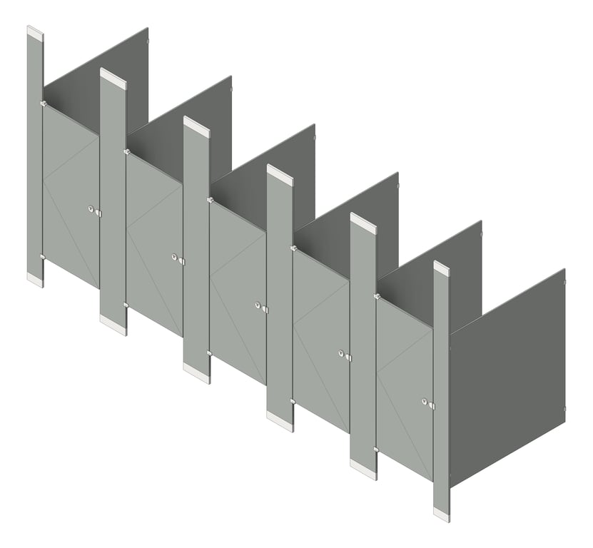 Image of CubicleArray FloorToCeilingAnchored AccuratePartitions PhenolicColorThru