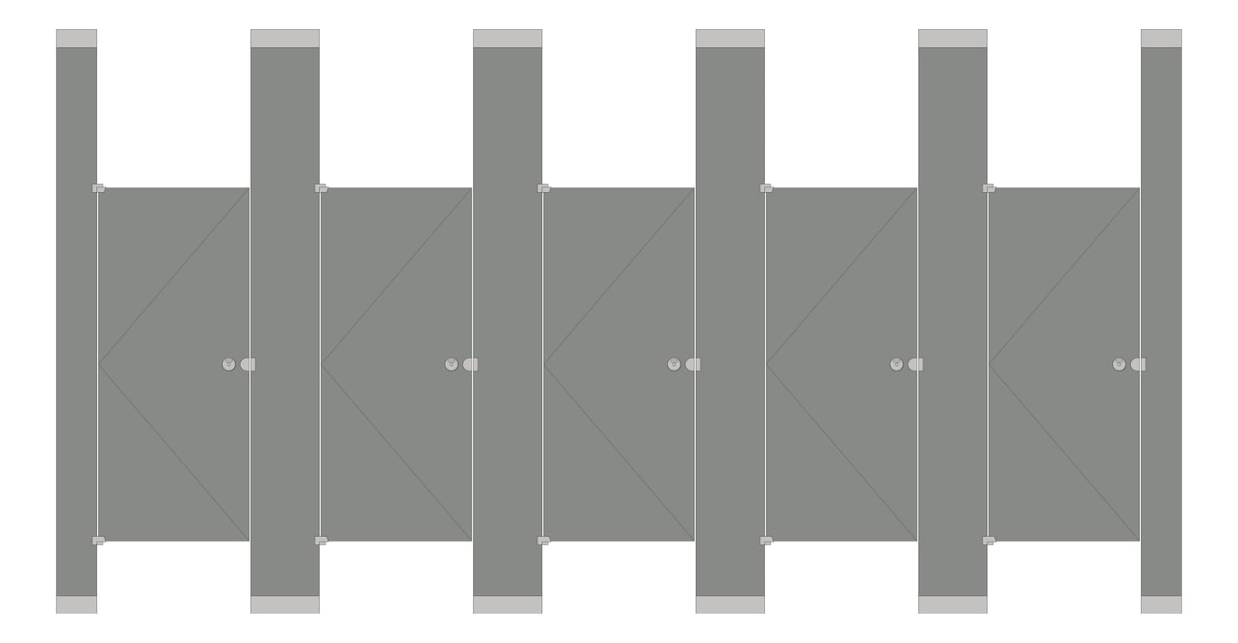 Front Image of CubicleArray FloorToCeilingAnchored AccuratePartitions PhenolicColorThru