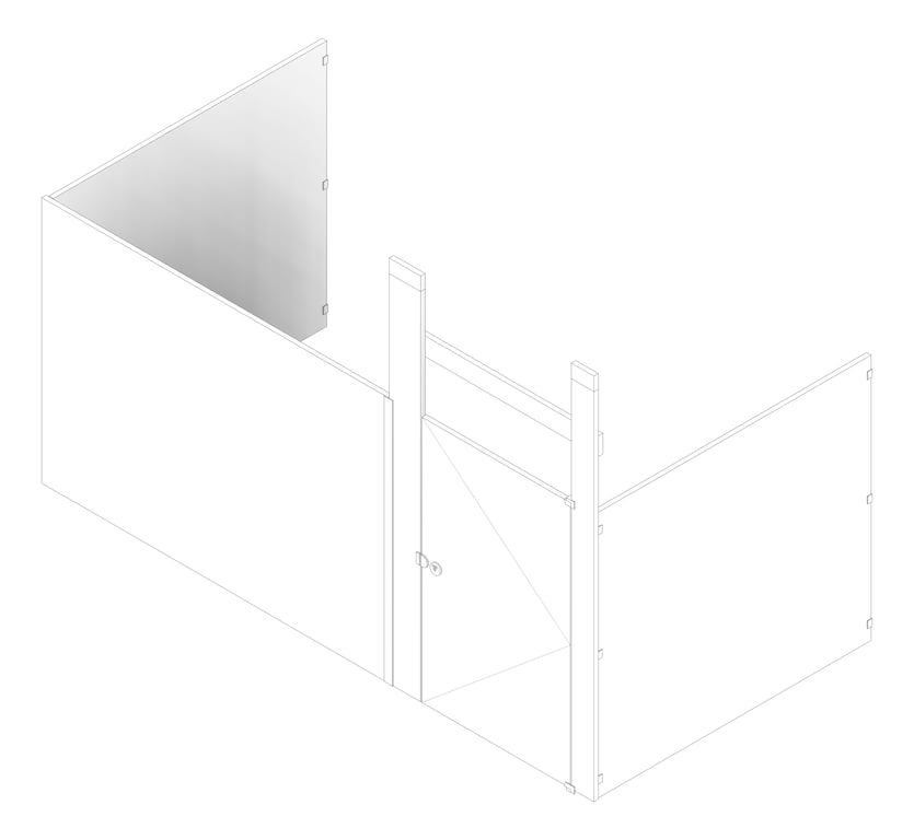 3D Documentation Image of Cubicle CeilingHung AccuratePartitions HDPE Alcove