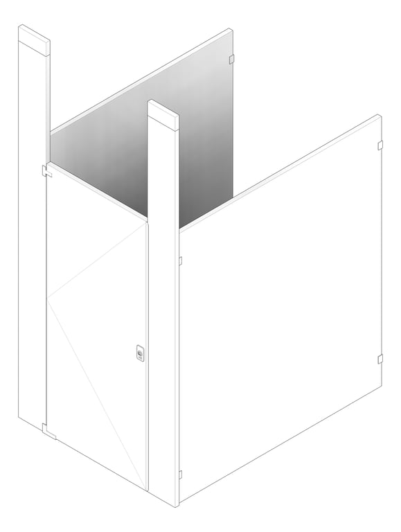 3D Documentation Image of Cubicle CeilingHung AccuratePartitions StainlessSteel IntegratedPrivacy