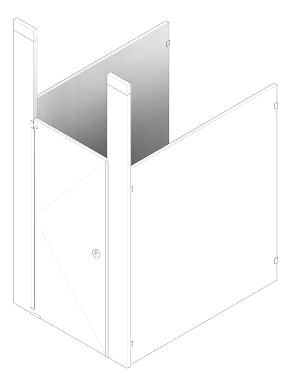 3D Documentation Image of Cubicle CeilingHung AccuratePartitions StainlessSteel UltimatePrivacy