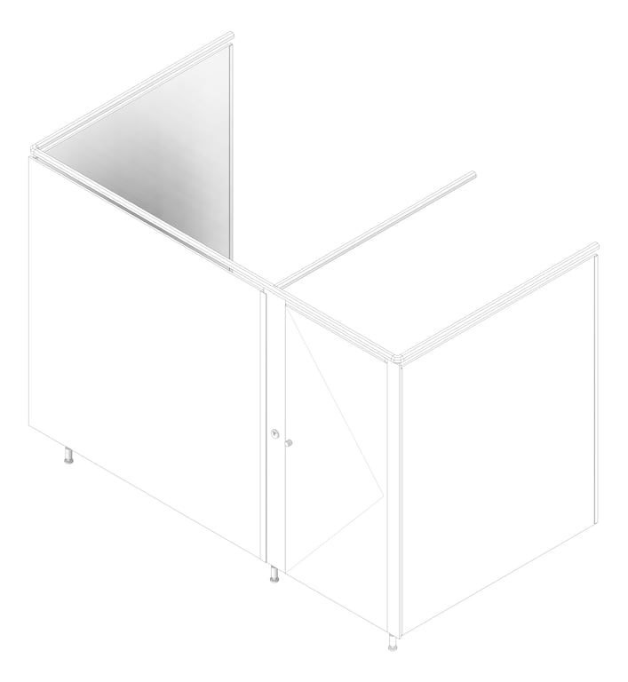 3D Documentation Image of Cubicle FloorAnchored AccuratePartitions AlpacoClassic OverheadBraced Alcove