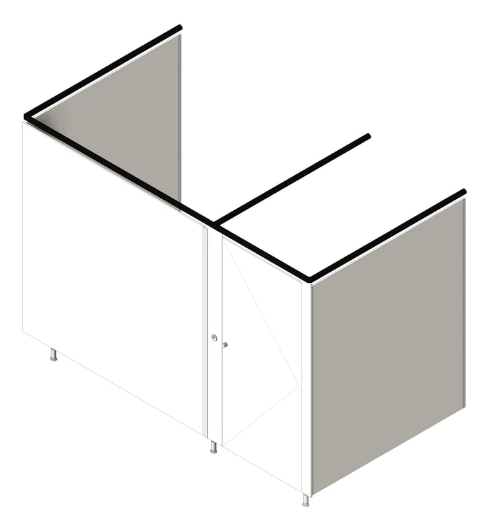 Image of Cubicle FloorAnchored AccuratePartitions AlpacoClassic OverheadBraced Alcove