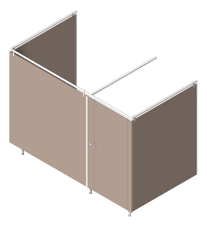 3D Shaded Image of Cubicle FloorAnchored AccuratePartitions AlpacoElegance OverheadBraced Alcove
