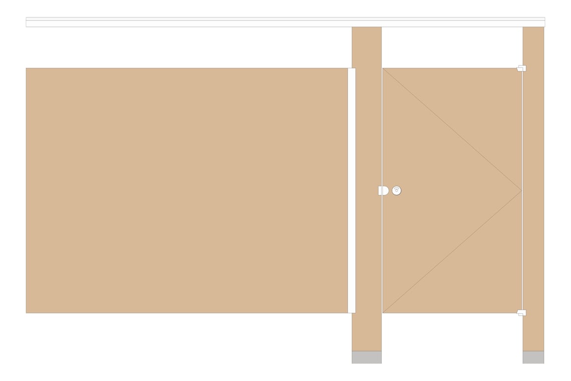 Front Image of Cubicle FloorAnchored AccuratePartitions LaminateLegacy OverheadBraced Alcove