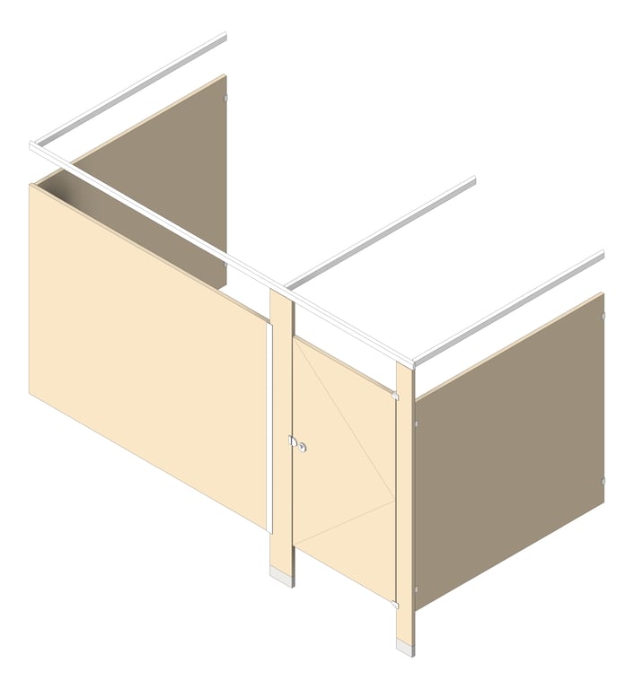 Image of Cubicle FloorAnchored AccuratePartitions LaminateMoistureGuard OverheadBraced Alcove