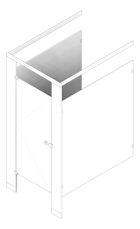 3D Documentation Image of Cubicle FloorAnchored AccuratePartitions PhenolicBlackCore OverheadBraced