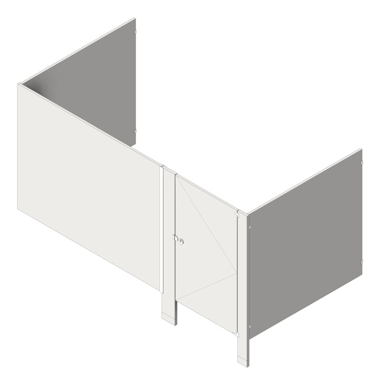 Cubicle FloorAnchored AccuratePartitions StainlessSteel Alcove