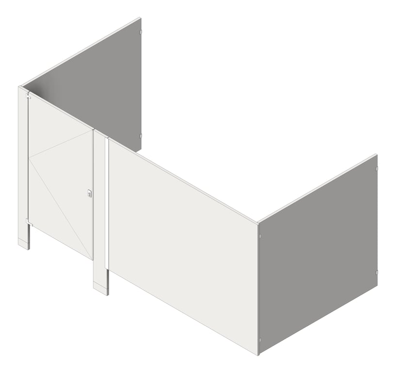 Cubicle FloorAnchored AccuratePartitions StainlessSteel IntegratedPrivacy Alcove
