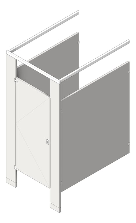 Image of Cubicle FloorAnchored AccuratePartitions StainlessSteel OverheadBraced IntegratedPrivacy