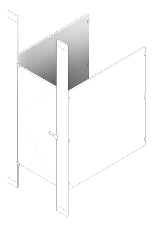 3D Documentation Image of Cubicle FloorToCeilingAnchored AccuratePartitions HDPE