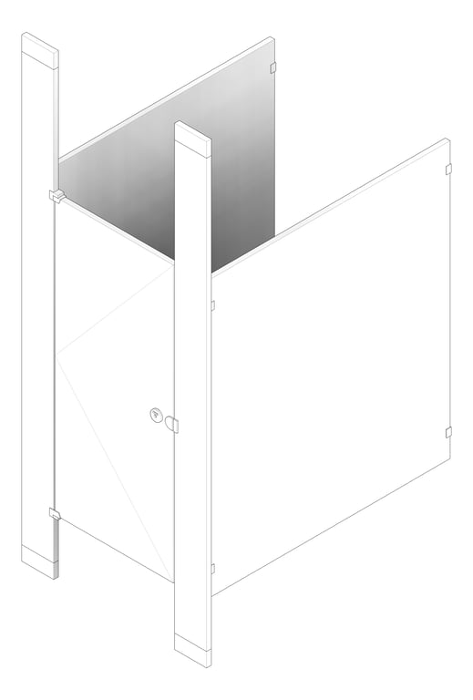 3D Documentation Image of Cubicle FloorToCeilingAnchored AccuratePartitions LaminateMoistureGuard