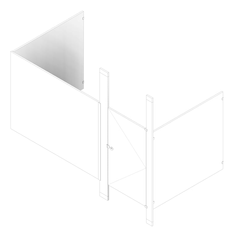 3D Documentation Image of Cubicle FloorToCeilingAnchored AccuratePartitions LaminateMoistureGuard Alcove