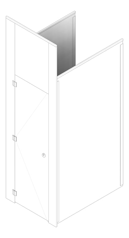 3D Documentation Image of Cubicle FloorToCeilingAnchored AccuratePartitions PhenolicColorThru MaximumPrivacy
