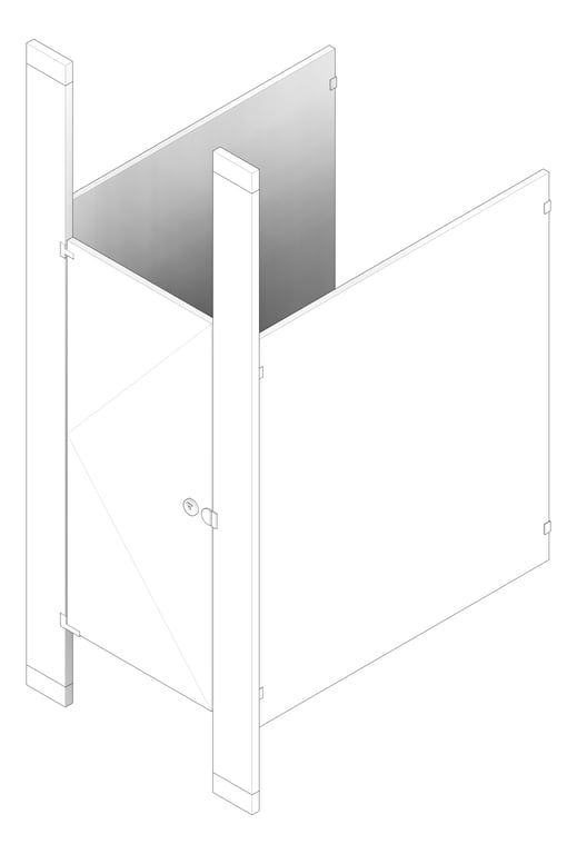 3D Documentation Image of Cubicle FloorToCeilingAnchored AccuratePartitions PowderCoatSteel