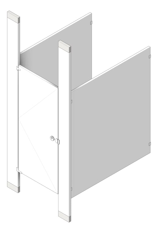 Cubicle FloorToCeilingAnchored AccuratePartitions PowderCoatSteel