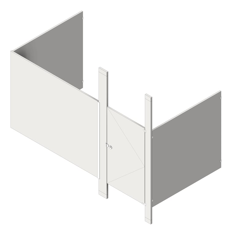 Navigate to Cubicle FloorToCeilingAnchored AccuratePartitions StainlessSteel Alcove