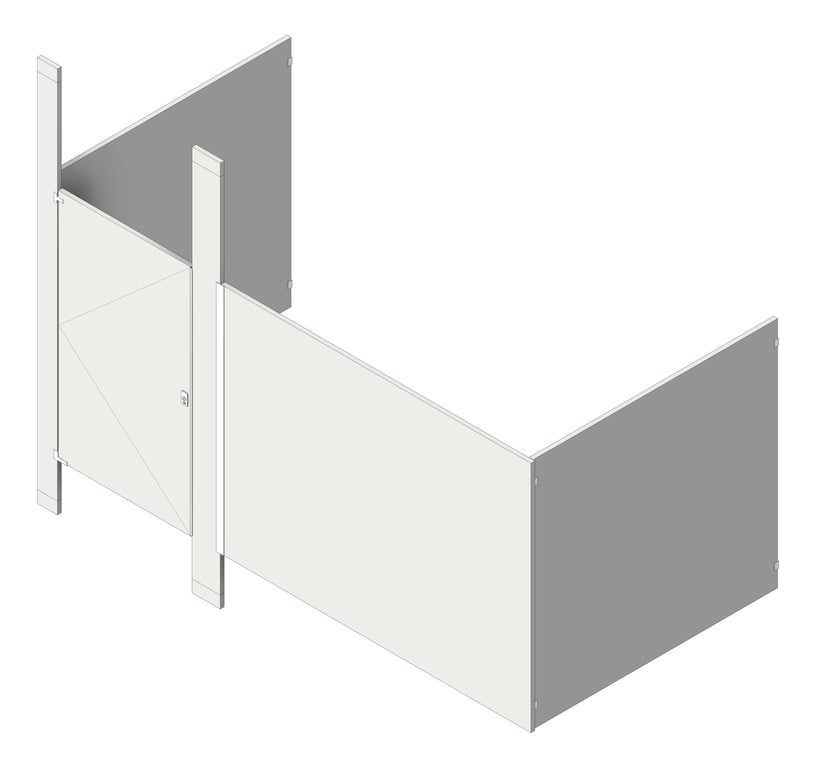 Navigate to Cubicle FloorToCeilingAnchored AccuratePartitions StainlessSteel IntegratedPrivacy Alcove