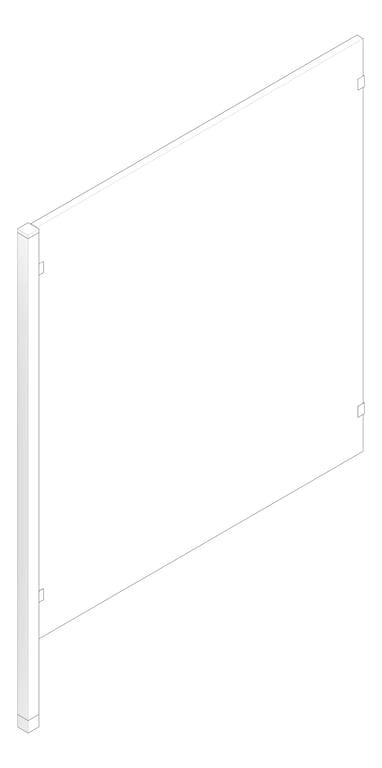 3D Documentation Image of UrinalScreen FloorAnchored AccuratePartitions PowderCoatSteel PostMount