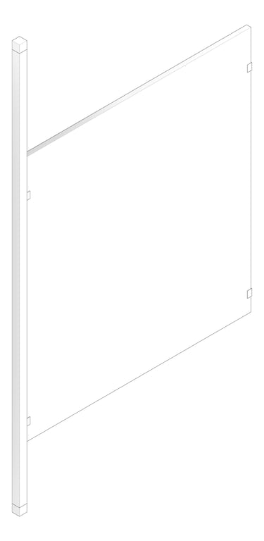 3D Documentation Image of UrinalScreen FloorToCeilingAnchored AccuratePartitions HDPE PostMount