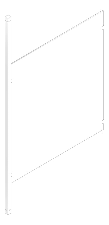 3D Documentation Image of UrinalScreen FloorToCeilingAnchored AccuratePartitions PhenolicColorThru PostMount