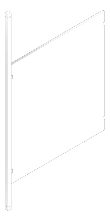 3D Documentation Image of UrinalScreen FloorToCeilingAnchored AccuratePartitions PowderCoatSteel PostMount