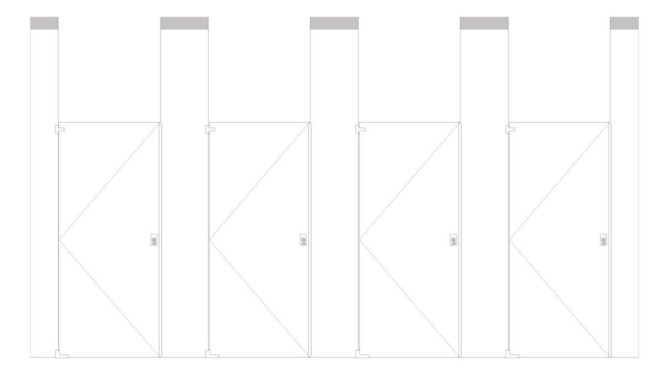 Front Image of CubicleArray CeilingHung GlobalPartitions PowderCoatSteel IntegratedPrivacy