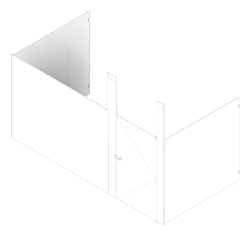 3D Documentation Image of Cubicle CeilingHung GlobalPartitions PhenolicBlackCore Alcove