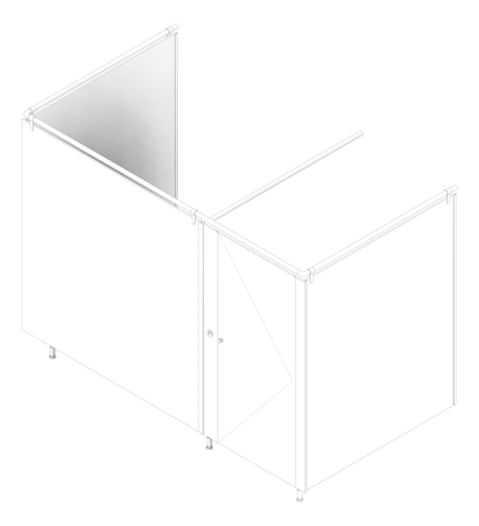 3D Documentation Image of Cubicle FloorAnchored GlobalPartitions AlpacoElegance OverheadBraced Alcove