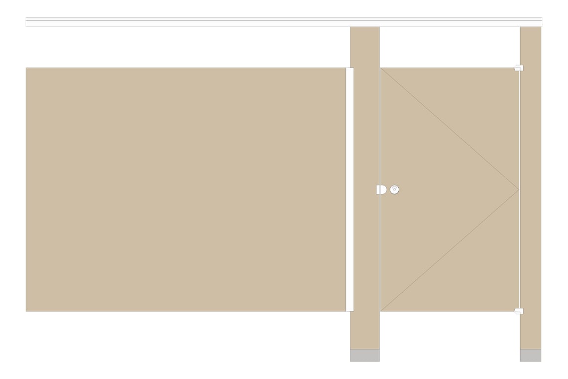 Front Image of Cubicle FloorAnchored GlobalPartitions LaminateMoistureGuard OverheadBraced Alcove