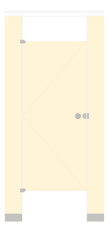 Front Image of Cubicle FloorAnchored GlobalPartitions PhenolicBlackCore OverheadBraced