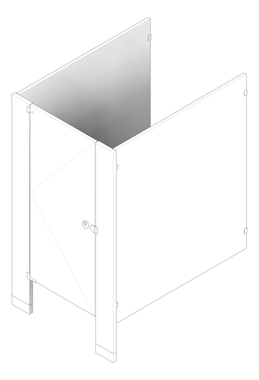 3D Documentation Image of Cubicle FloorAnchored GlobalPartitions PowderCoatSteel