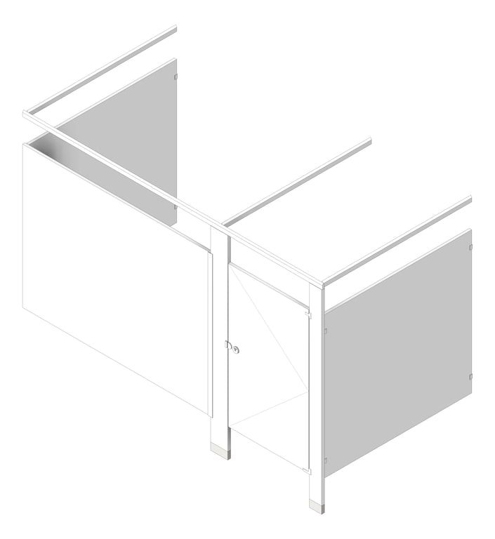 Image of Cubicle FloorAnchored GlobalPartitions PowderCoatSteel OverheadBraced Alcove