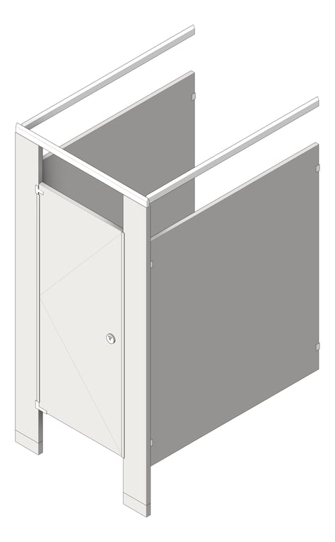 Image of Cubicle FloorAnchored GlobalPartitions StainlessSteel OverheadBraced UltimatePrivacy