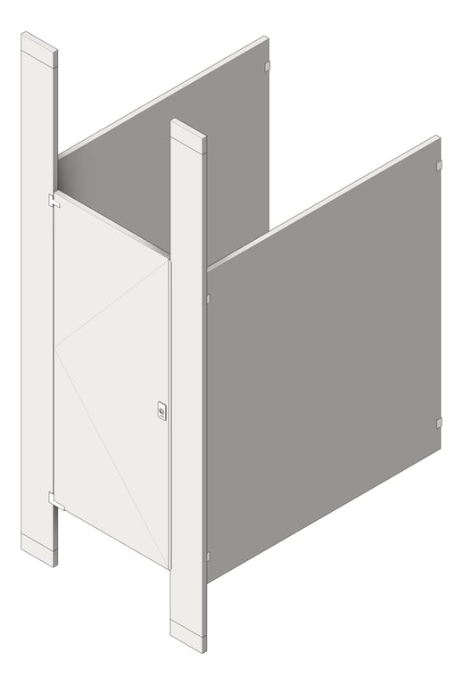Cubicle FloorToCeilingAnchored GlobalPartitions StainlessSteel IntegratedPrivacy