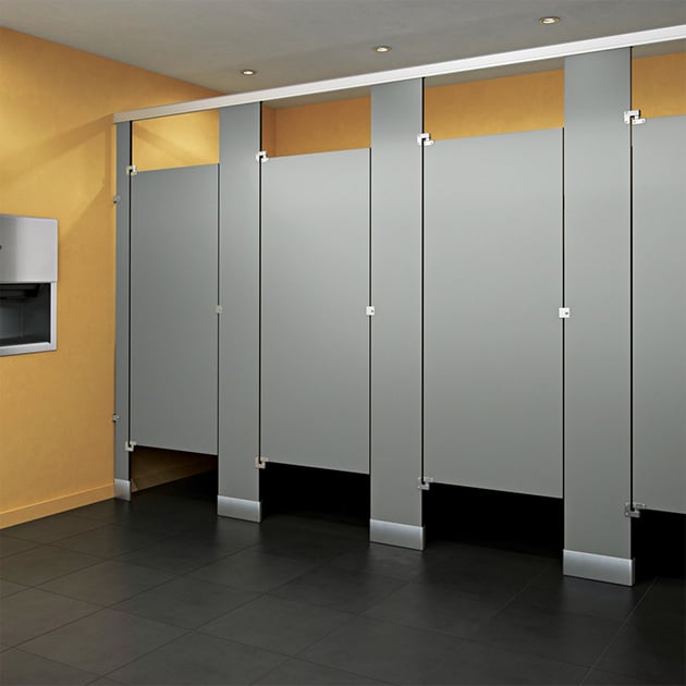 ASI-Partitions_ColorThruPhenolic@2x.jpg Image of UrinalScreen FloorAnchored AccuratePartitions PhenolicBlackCore OverheadBraced