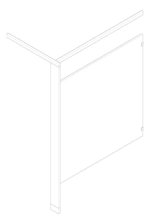 3D Documentation Image of UrinalScreen FloorAnchored GlobalPartitions HDPE OverheadBraced