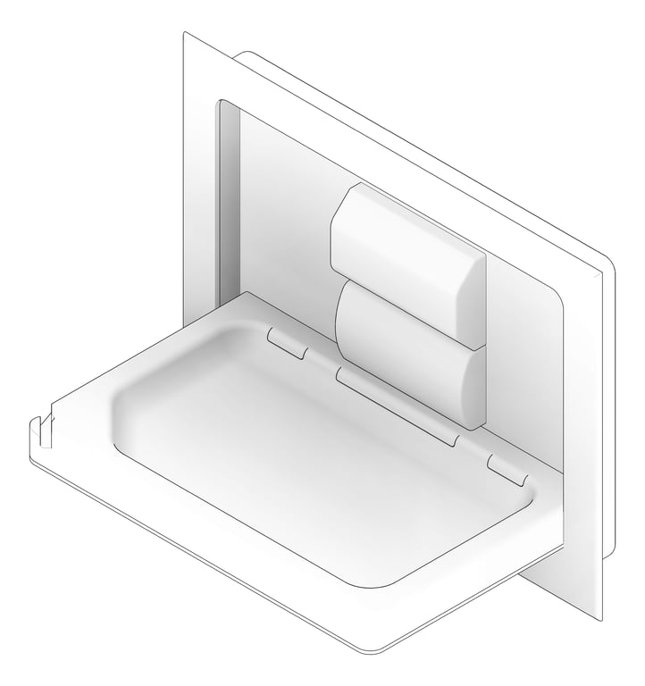 3D Documentation Image of BabyChangeStation Recessed ASIJDMacDonald Parallel StainlessSteelClad