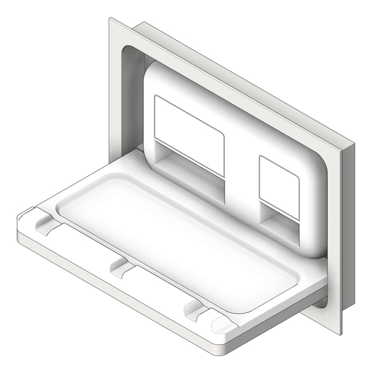 3D Shaded Image of BabyChangeStation Recessed ASIJDMacDonald Parallel StainlessSteel