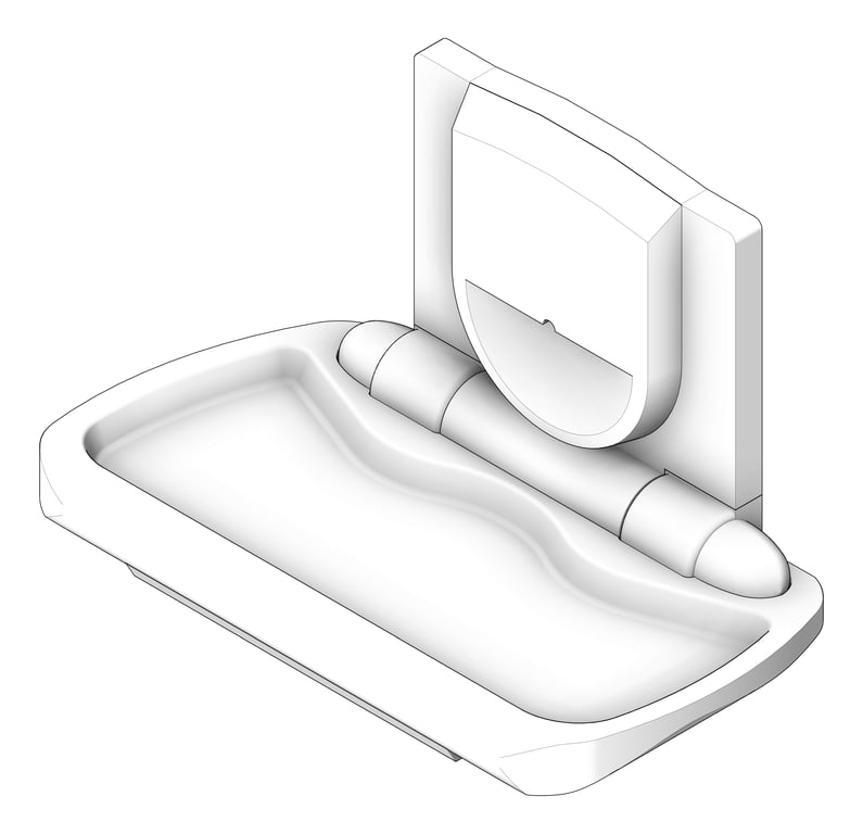 3D Shaded Image of BabyChangeStation SurfaceMount ASIJDMacDonald Parallel Plastic