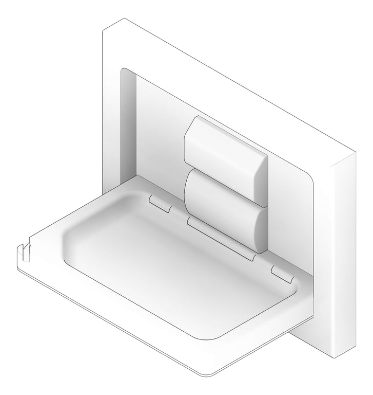 3D Documentation Image of BabyChangeStation SurfaceMount ASIJDMacDonald Parallel StainlessSteelClad