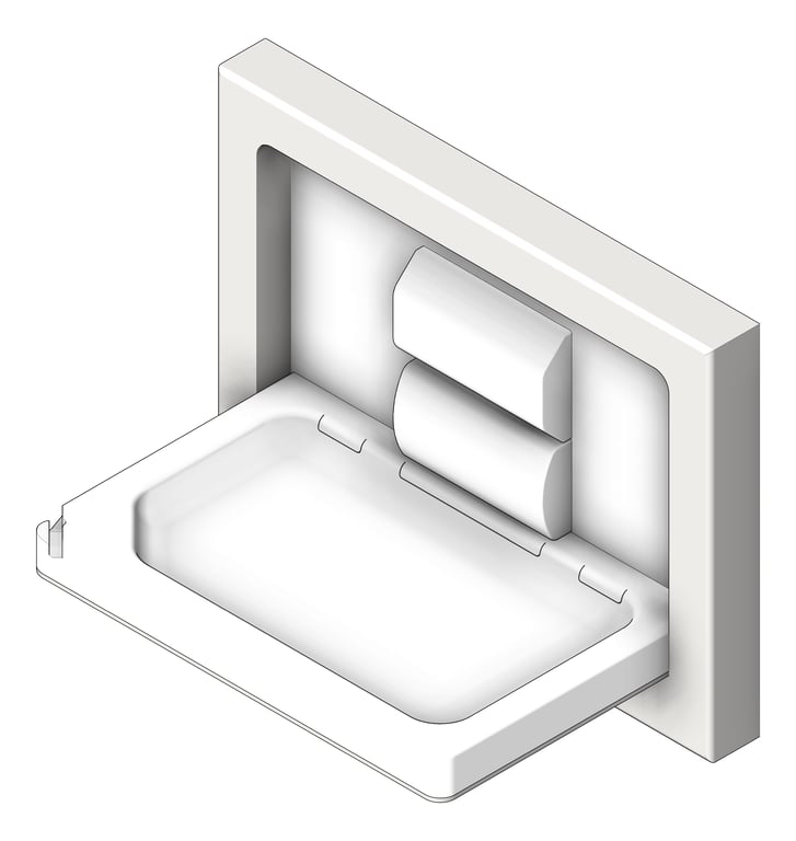 3D Shaded Image of BabyChangeStation SurfaceMount ASIJDMacDonald Parallel StainlessSteelClad