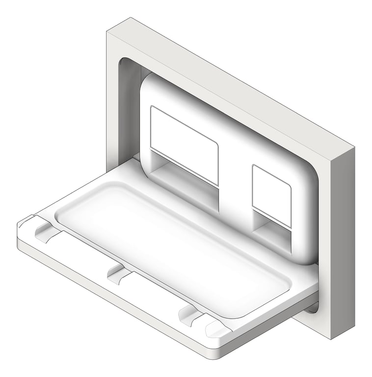 3D Shaded Image of BabyChangeStation SurfaceMount ASIJDMacDonald Parallel StainlessSteel